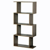 Wooden S-Shaped Bookcase Living Room Modern Display Shelves Storage Unit Divider