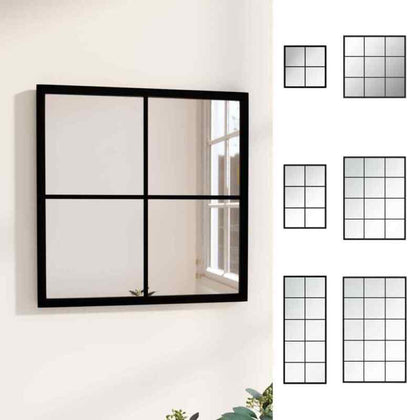 Wall Mirror Black Metal Vanity Make up Wall-mounted Mirror Multi Sizes