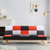 Modern Fabric Sofa Bed Click Clack 3 Seater Adjustable Patchwork Recliner Sofa