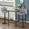 2 x Grey/Brown Bar Stools Swivel Padded Seats High Chairs Technology Cloth
