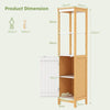 Bamboo Floor Storage Cabinet Narrow Freestanding Storage Cabinet Stand with Door