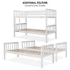 Double Bunk Bed For Kids Children 3FT Single Solid Wooden Bed Frame W/ Stairs