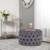 Extra Large 70cm Chesterfield Coffee Table Deep Button Pouffe Footstool Velvet
