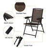 Set of 4 Patio Folding Chairs Portable Garden Deck Lounge Armchairs Adjustable