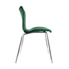 Dining Chairs Set of 4 Velvet Green Padded Seat Chrome Legs Kitchen Home Office