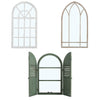 Garden Arched Mirror Gothic Rustic Wood/Metal Frame Wall Mount Outdoor Home Deco