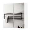 Double Door Bathroom Mirror Cabinet Cupboard Storage Shelf Wall Mounted White