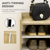 Shoe Cabinet Shoe Storage Organizer with Five Open Shelves, Natural