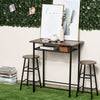 3-Piece Dining Set with 2 Matching Chairs and 1 Table for Home Bar
