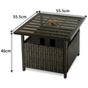 Rattan Umbrella Side Table Outdoor Garden Leisure Coffee Table w/Umbrella Hole