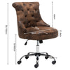 Classic Chesterfield Brown Faux Leather Office Chair Swivel Adjustable Desk Seat