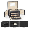 Mondeer 4 Tier Large Jewellery Box Jewelry Case with Lock Mirror and 3 Drawers