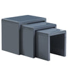 Nest of 3 Coffee Tables White High Gloss Side End Table Set Living Room Grey BLK