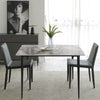Rectangular Marble Dining Table 4-6 Seaters Black Metal Legs Kitchen Furniture