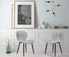 2/4x Dining Chairs Light Grey Fabric Upholstered Seat with Black Legs Home