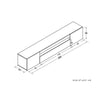 Grey 200CM TV Stand Unit Cabinet High Gloss 3 Large Drawers Doors LED Light