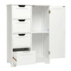 Bathroom Cabinet Unit 4 Drawer 1 Door Cupboard Storage Freestanding Furniture