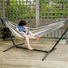 Large Double Brazilian Hammock with Stand Rest Fun Swing Bed Calming Desert Rack