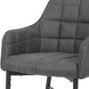 Set of 2 Faux Leather/Suede Dining Chairs Metal Legs Reception Restaurant Chair