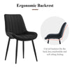 Set of 2 Dining Chairs Velvet Padded Seat Metal Leg Kitchen Chairs Multicolor