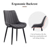 2pcs Velvet Fabric Dining Chairs Set Back Seat Metal Legs Reception Chair Office