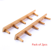 2 Pack Wooden Coat Rack Hooks Holder/ Wall Mounted Hanging/ 5 pegs Rails Rack