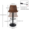 2x Industrial Vintage Tall Bar Stools Adjustable Pipe Stool Bar Chair Furniture