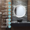 60cm Round Anti-fog LED Lighted Mirror Wall Mounted Bathroom Mirror Touch Switch