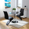 90cm Tempered Round Table Clear Glass Chrome Base Leg Dinner Kitchen Furniture