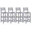 5 Piece Outdoor Bar Set Grey Solid Acacia Wood T4V7