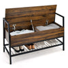 Industrial Shoe Bench Shoe Storage Bench W/ Hidden Storage Space for Hallway