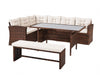 Rattan Corner Garden Furniture Set Patio Outdoor Dining Sofa Table & Bench