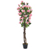 60/120/150cm Large Artificial Rose Tree Potted Plant Pink Flowers Garden Porch