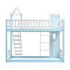 Kids Bunk Beds Frame High Sleeper 3ft Single Castle Treehouse Bed with Slide QN