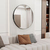 80cm Large Round Bathroom Mirror Non-Rusting Frame Mirror with Hooks Hanger Back