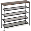 5-Tier Entryway Shoe Rack Industrial Shoe Organizer Freestanding Storage Shelf