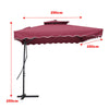 Garden Parasol Banana Cantilever Umbrella Crank Sun Shade Patio Outdoor W/ Base