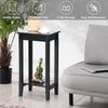 2 PCS Versatile 2-Tier Tall Side Table End Table Narrow Beside Storage Table