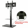Swivel & Height Adjustable TV Floor Stand 65”& 2 Shelves Cable Management System