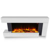 50 Inch Wide Electric LED Fireplace Heat with High Gloss Mantel Suite Down Light