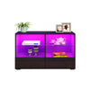 LED Sideboard High Gloss Buffet Cupboard Drawers Cabinet TV Unit For Living Room