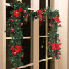 Flexible 270cm (9ft) Christmas Garland with lighting Snow Tips Berries & Cones