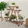 A-Frame 6 Tiered Wood Plant Stand Holder Flower Pot Display Shelving Rack Patio