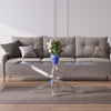 Glass Coffee Table With Chrome X Modern LivingRoom Furniture Tea Sofa Side Table