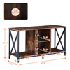 Brown Wooden TV Cabinet Metal Leg with Compartment Shelf Unit Industrial Style