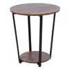 Round Side Table Small Sofa End Coffee Table Bedside Lamp Stand With Rack