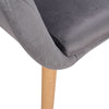 1x Dining Chair Velvet Padded Seat Kitchen Home Armchairs w/ Backrest Wood Legs