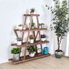 4 Tier Wood Plant Stand Stable A-Frame Flower Stand Planter Display Garden Patio