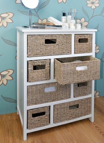 Tetbury Large Chest of Drawers, Bathroom hallway white storage unit, ASSEMBLED