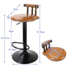 2 X 360° Swivel Elegant Wooden Bar Stool High Leg Lifting Leather Seat Chair Pub